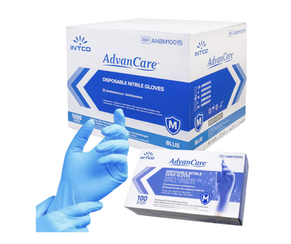 AdvanCare Nitrile Exam Gloves (Blue) - Box of 100 Gloves